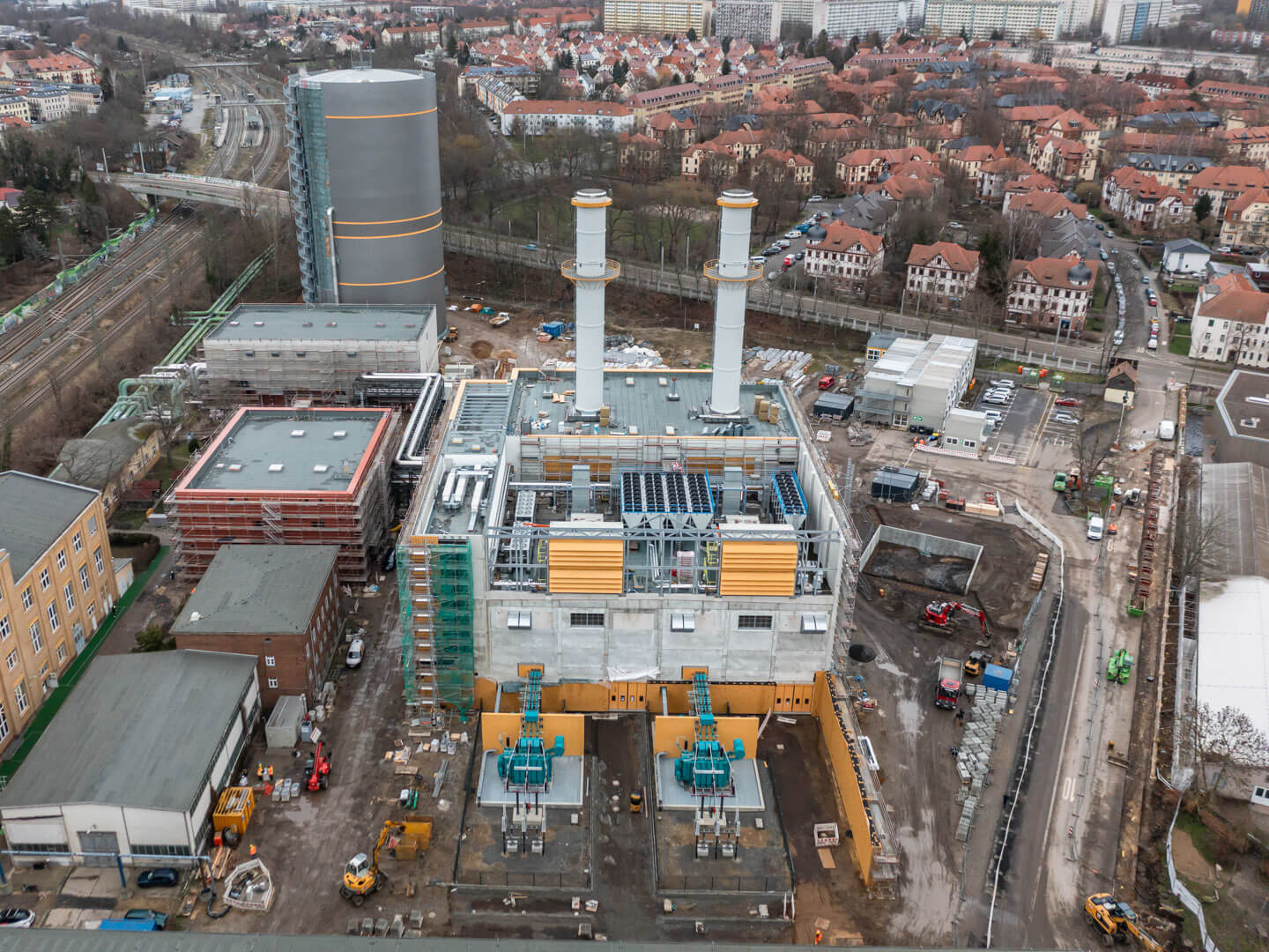 Der Bau des neuen Heizkraftwerks Leipzig Süd